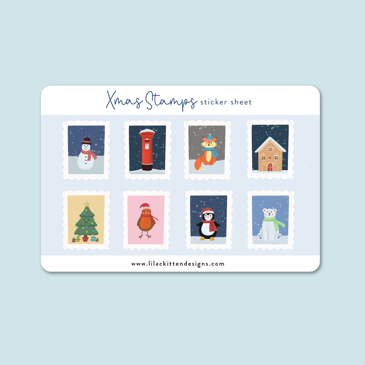 Christmas Stamps Sticker Sheet