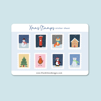 Christmas Stamps Sticker Sheet